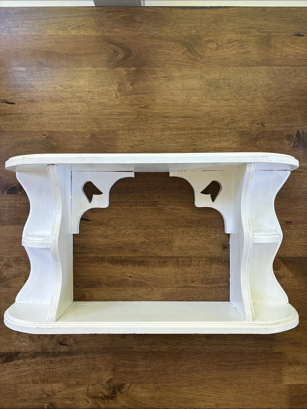 Vintage White Decorative Wall Display Shelf - Rustic Accent 24 x 12-1/2”